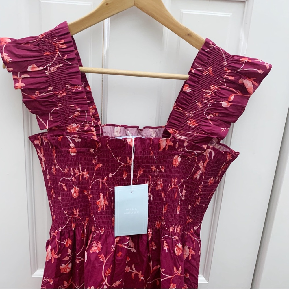 Hill House Home The Ellie Nap Dress in Burgundy Botanical - Picture 5 of 9